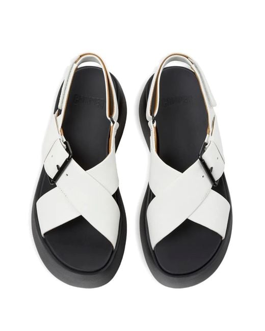 Camper White Tasha Leather Sandals