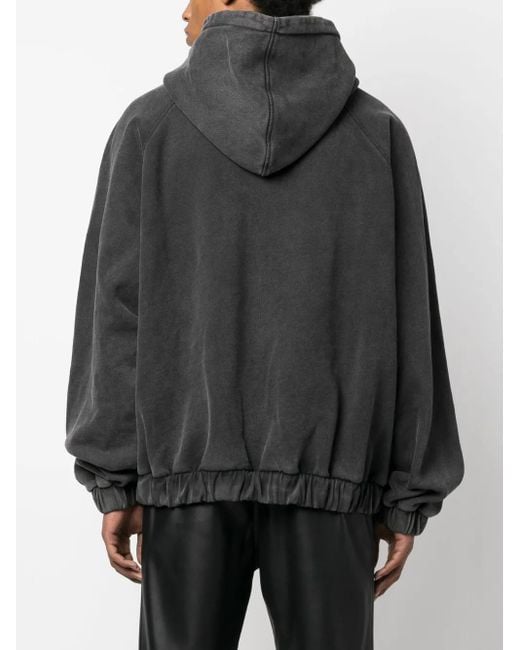 M I S B H V Black Logo-Print Zip-Up Hoodie