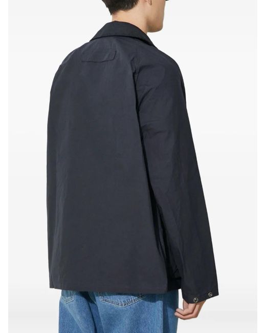 Barbour Blue Multiple-Pocket Corduroy-Collar Jacket for men