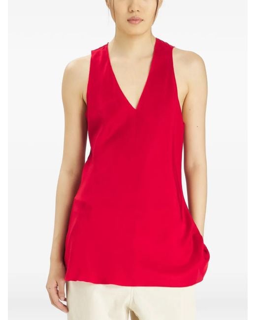 Barena Red Mietta V-Neck Top