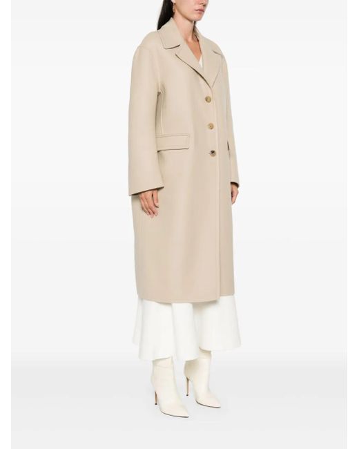 Ermanno Scervino Natural Virgin Wool Coat