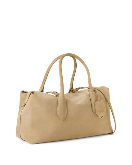 Polo Ralph Lauren Bellport スエード サッチェルバッグ ナチュラル | Lyst