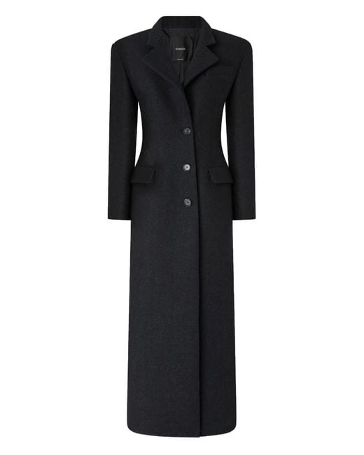 Pinko Black Strukturierter Wollmantel