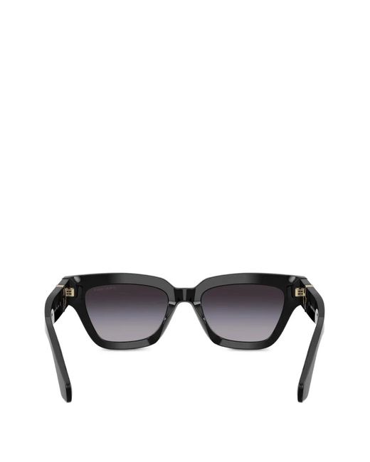 Giorgio Armani Gray Geometric-Frame Logo-Detail Sunglasses
