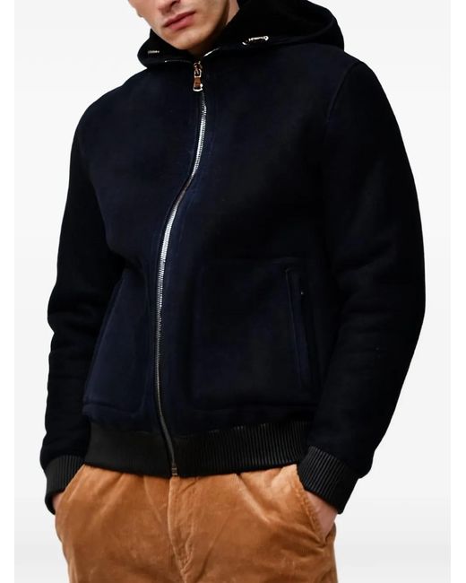 Poche Paris Blue Hooded Zip-Up Jacket for men