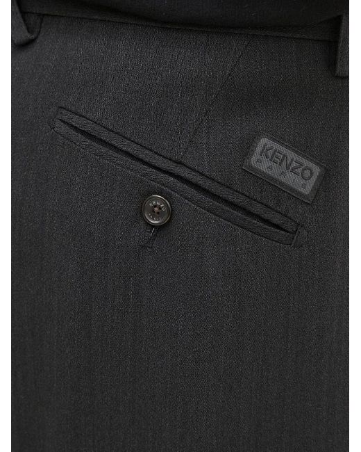 KENZO Plooibroek Met Geplooide Afwerking in het Black voor heren
