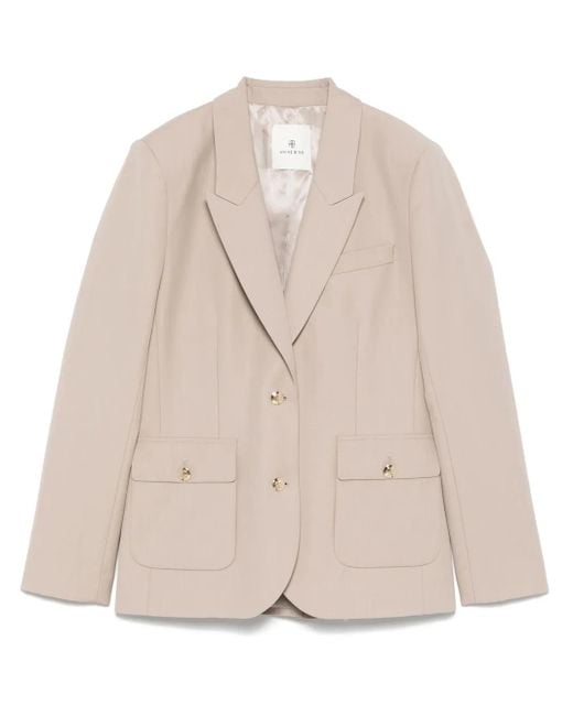 Anine Bing Natural Wool Blazer
