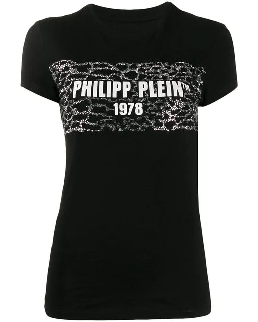 Philipp Plein Black Logo Print Slim-Fit T-Shirt