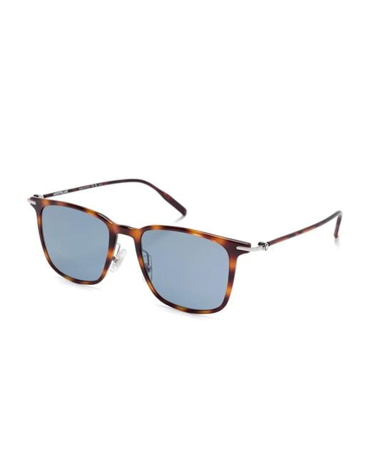 Montblanc Blue Tortoiseshell-Effect Sunglasses for men