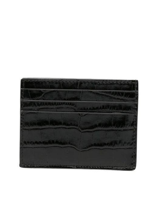 Tom Ford Black Embossed Card Holder for men