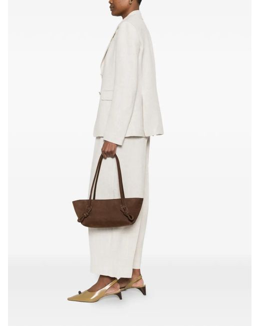 Hereu White Knot-Detail Shoulder Bag