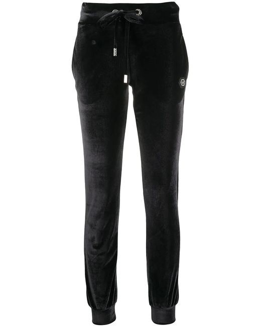 Philipp Plein Black Monogram Teddy Bear Track Pants