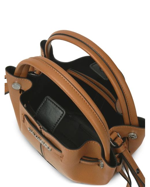 Karl Lagerfeld Brown K/Pierced Mini Bucket Bag