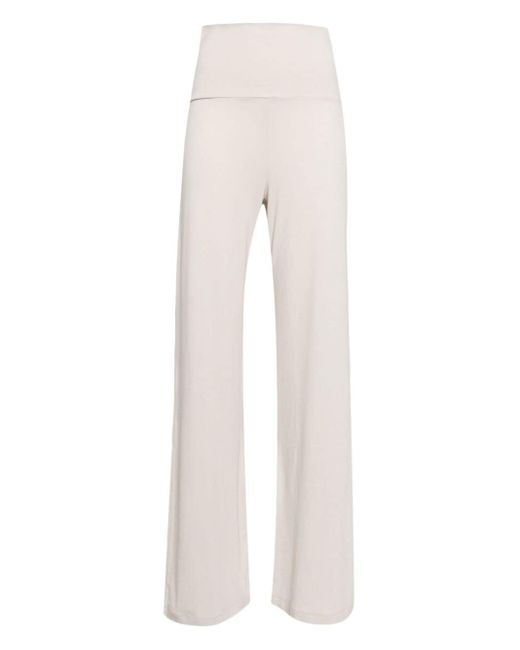 James Perse White High-waisted Wide-leg Trousers