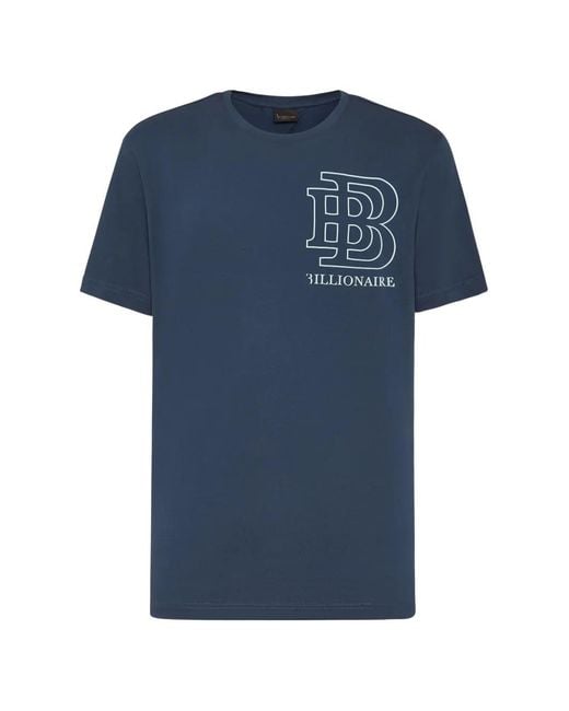 Billionaire Blue Logo Round-Neck T-Shirt for men