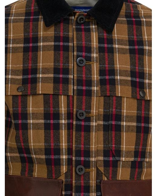 Junya Watanabe Brown Plaid-Pattern Jacket for men