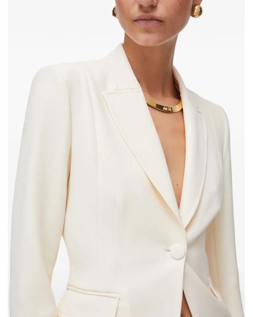 Liu Jo White Flap-Pockets Single-Breasted Blazer