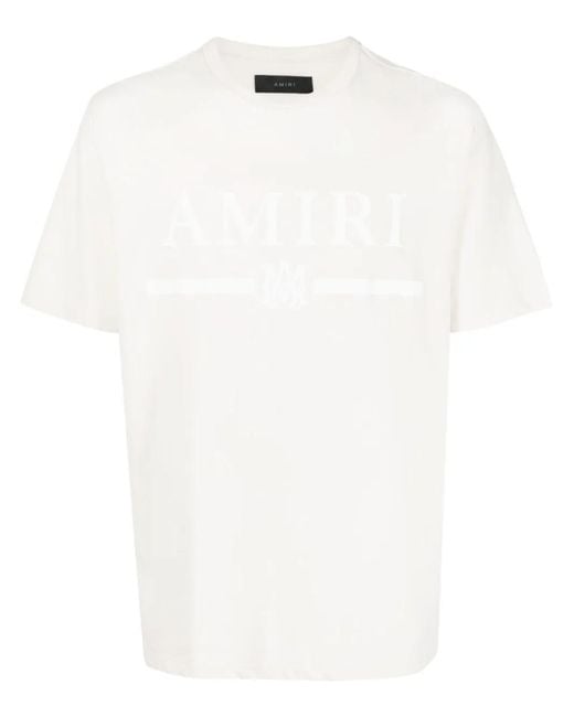 Amiri White Ma Bar Logo T-Shirt for men