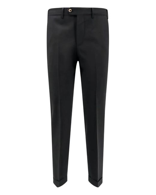 PT Torino Black Press-Crease Trousers for men