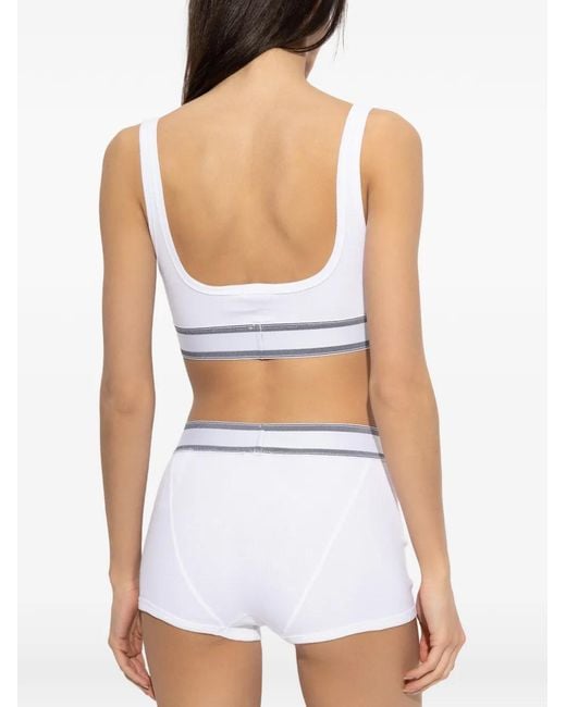 Slip À Taille Logo Versace en coloris White