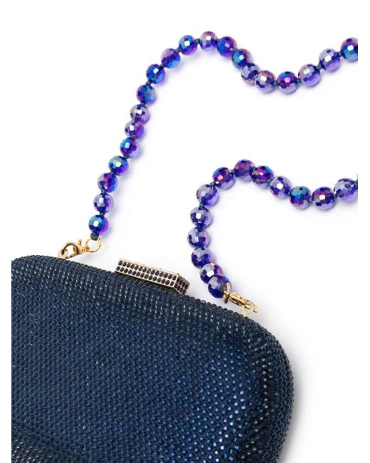 Serpui Blue Rhinestone-embellished Clutch Bag