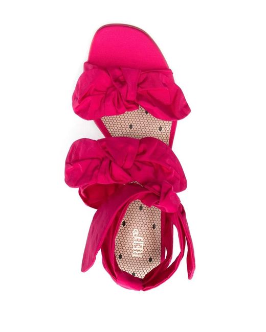 Red(v) Pink Bow-Detail Heeled Sandals