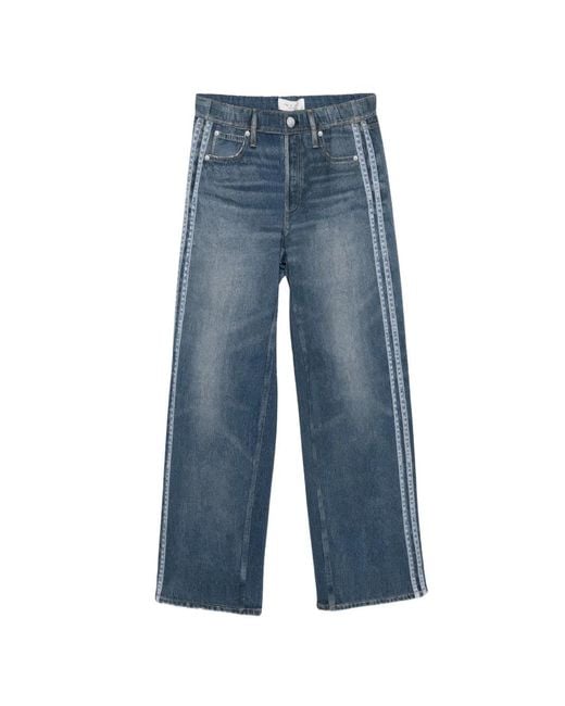 Rag & Bone Blue Miramar Side-Stripe Trousers