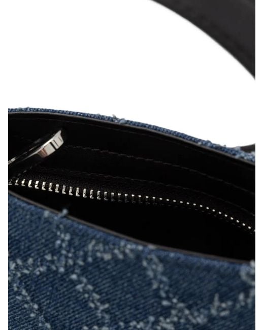 Karl Lagerfeld Blue Logo-Plaque Quilted Crossbody Bag