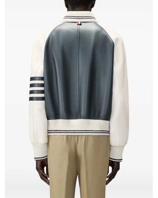 Thom Browne Leren Jack in het Blue voor heren
