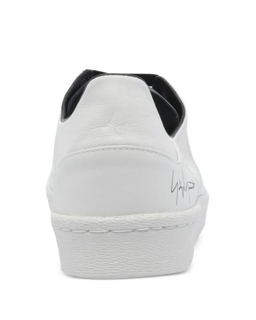 Y-3 Gray Superstar Perforated-Detail Logo Sneakers