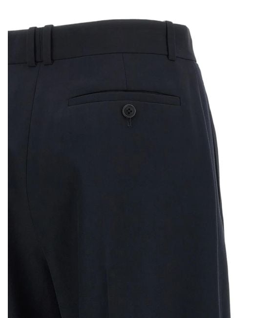 The Row Blue Mune Pleated Wool Trousers