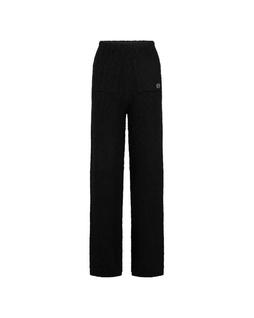 Karl Lagerfeld Black Sequin-Embellished Bouclé Trousers