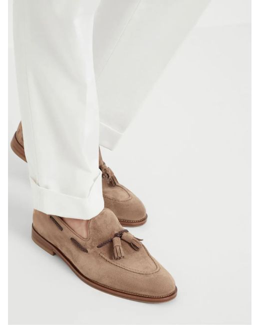 メンズ Brunello Cucinelli スエード ローファー Brown
