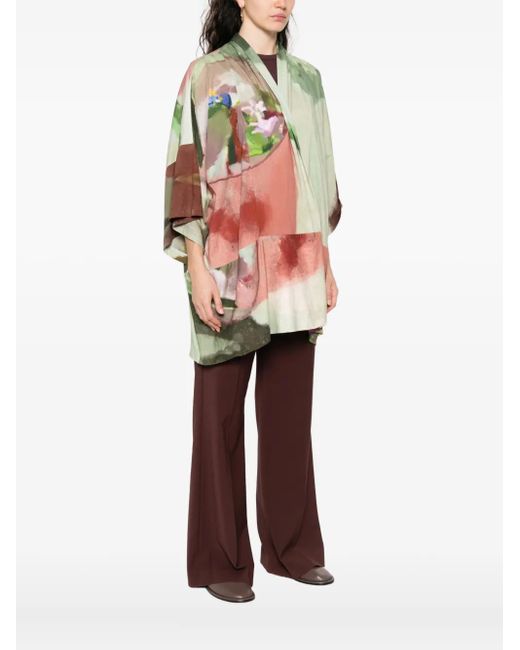 Yavi Green Graphic-Print Jacket