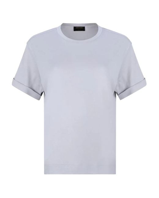 Gran Sasso T-Shirt Met Omgeslagen Mouwen in het Blue