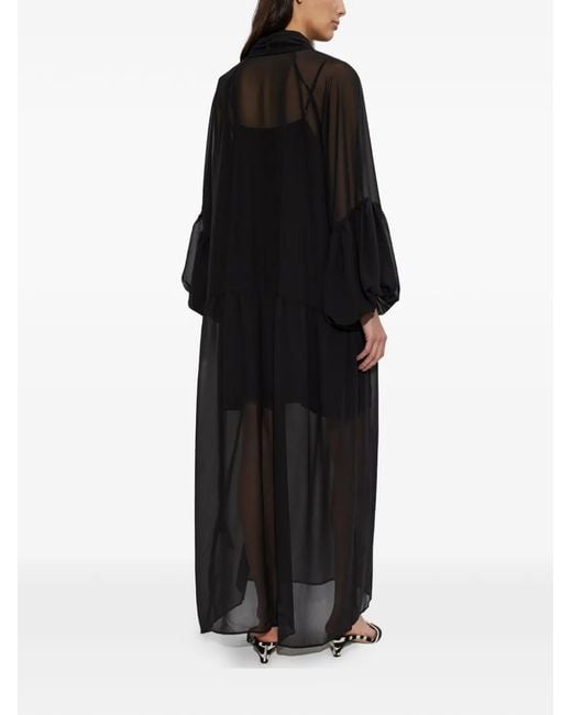 Gestuz Black Zurina Semi-Sheer Dress