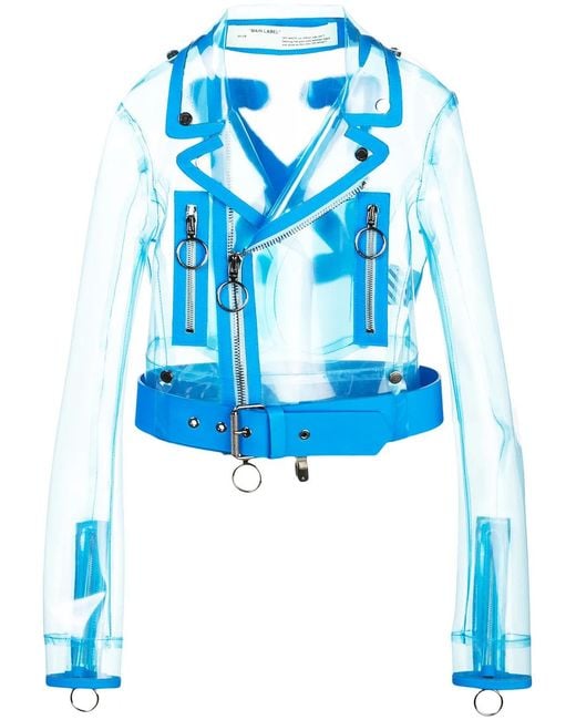 Off-White c/o Virgil Abloh Blue Transparent Biker Jacket