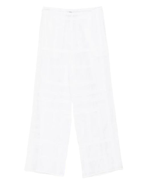 Totême  モノグラム クロシェパンツ White