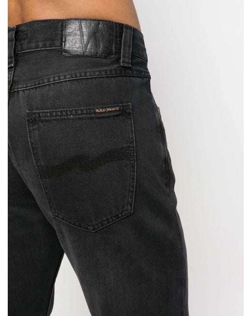 Nudie Jeans Blue Mid-Rise Straight-Leg Jeans for men