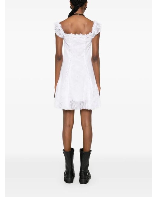 Aniye By White Ruffled Lace-Overlay Mini Dress