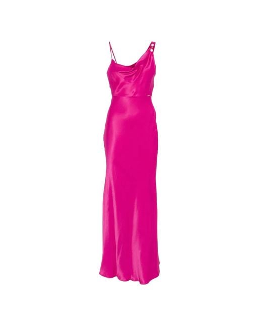 Twinset Pink Draped Asymmetric Dress