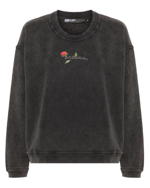 Bimba Y Lola Black Logo-print Cotton Sweatshirt