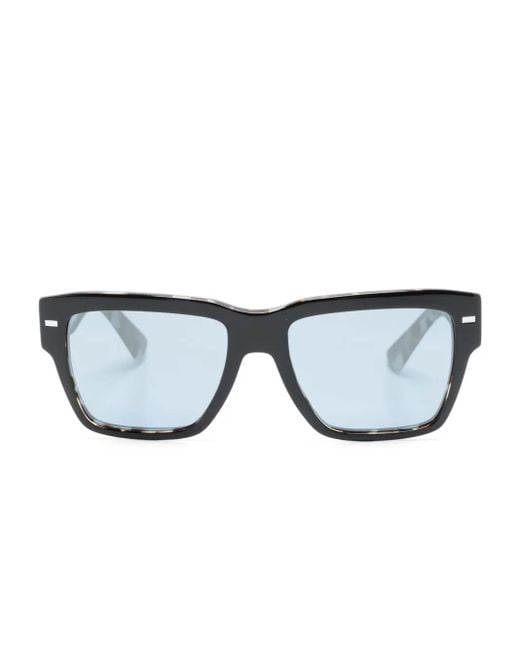 Dolce & Gabbana Black Logo-Engraved Square-Frame Sunglasses for men