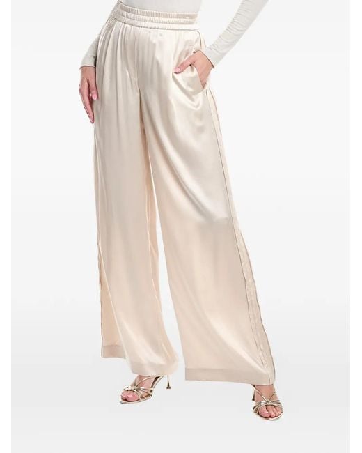 Brunello Cucinelli White Elasticated-Waistband Wide-Leg Trousers