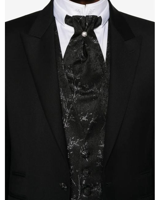 Carlo Pignatelli Black Floral-Jacquard Suits for men