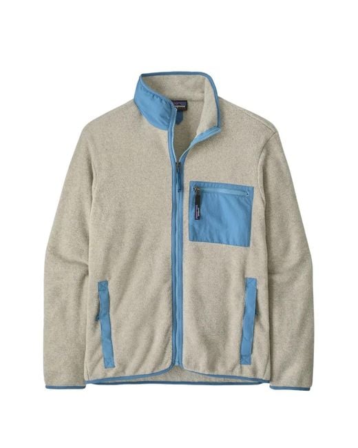 Patagonia Blue Synchilla Panelled Fleece Jacket for men