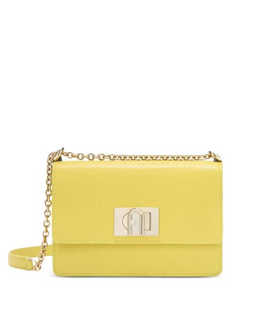 Furla Yellow Sac À Bandoulière Grainé À Logo