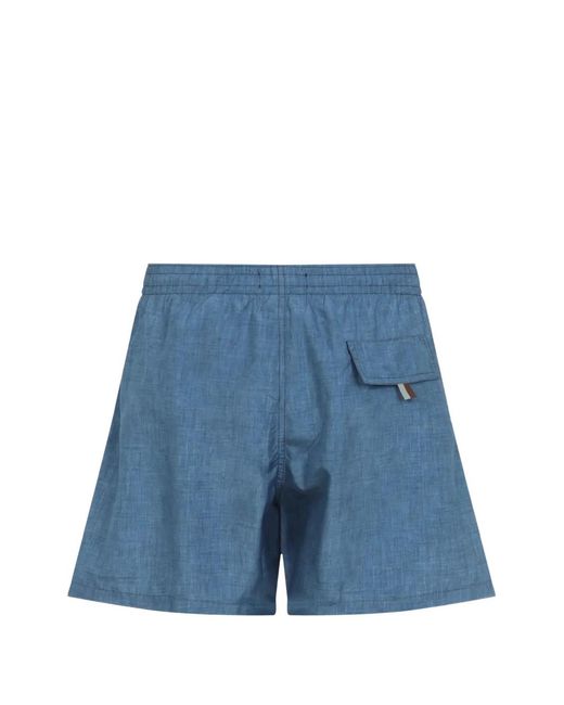 Canali Blue Drawstring Swim Shorts for men