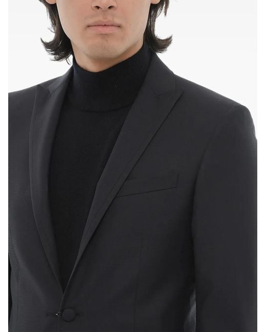 Corneliani Black Single-Breasted Blazer for men