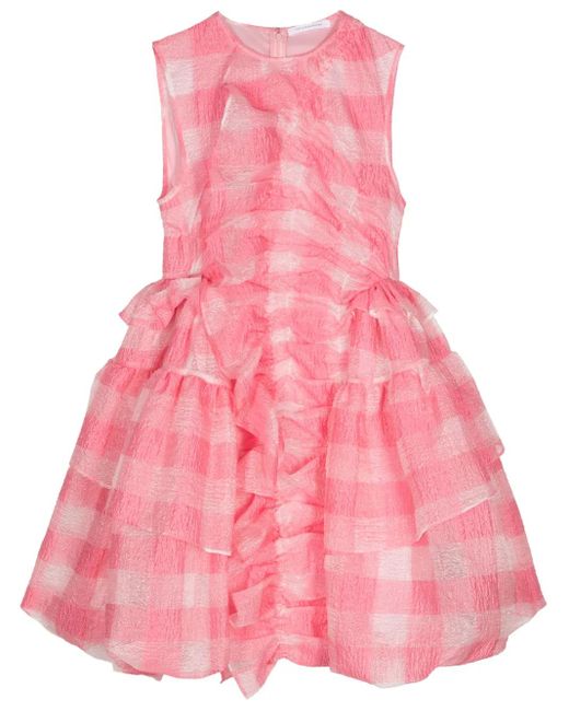 CECILIE BAHNSEN Pink Giselle Ruffled Minidress